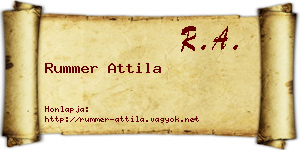 Rummer Attila névjegykártya
